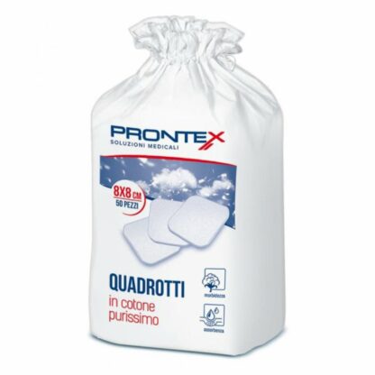 Prontex Quadrotti in cotone purissimo 8x8cm (50 pz)